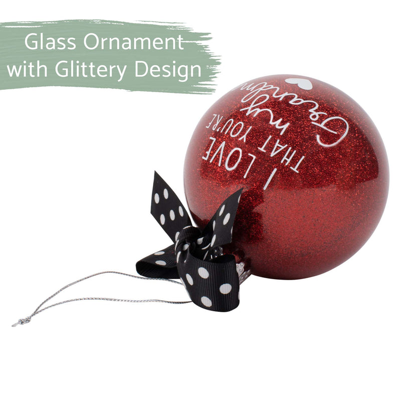 Elanze Designs Love You're My Grandma Red 4 inch Blown Glass Ball Christmas Ornament