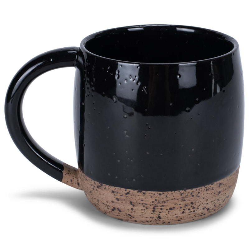 Elanze Designs Speckled Raw Bottom 17 ounce Ceramic Mug, Black
