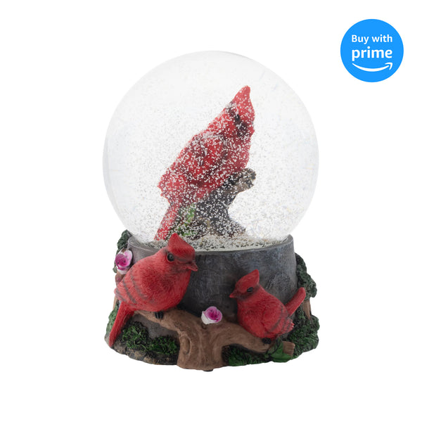 Elanze Designs Spring Blossom Cardinals 100MM Musical Snow Globe Plays