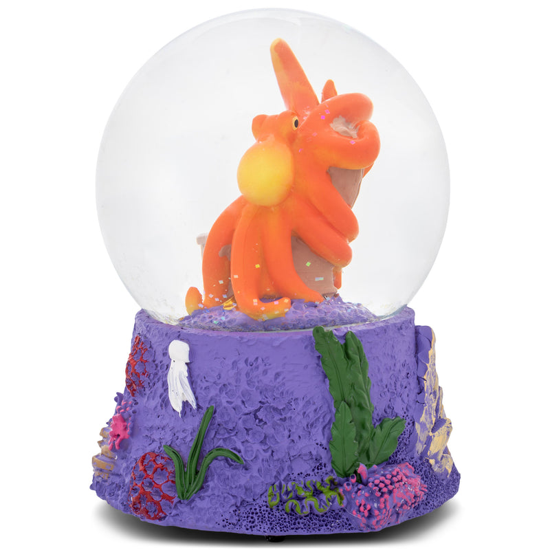 Octopus Treasure Purple 5.7 x 4.3 Resin Glitter Globe Plays By The Beautiful Sea