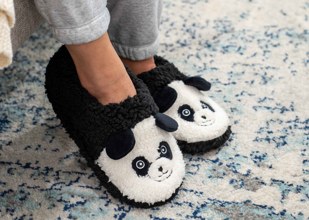 Fuzzy Panda Slippers