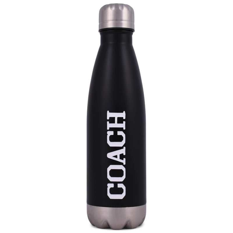 Elanze Designs COACH Soccer ball Black 17 ounce Stainless Steel Sports Water Bottle