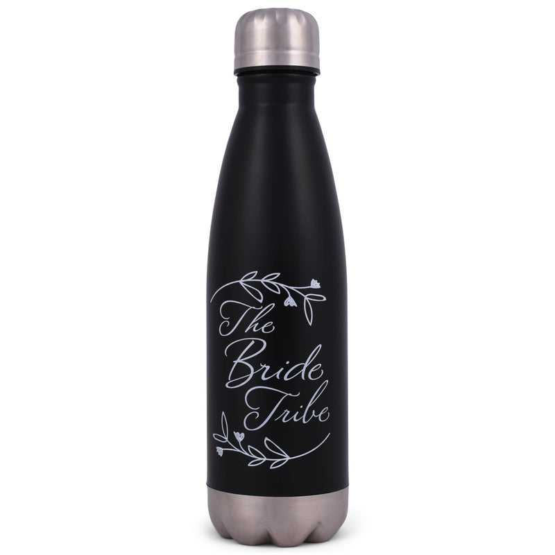 Elanze Designs The Bride Tribe Florish Black 17 ounce Stainless Steel Sports Water Bottle